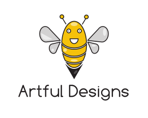 Happy Cartoon Bee logo design