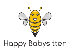 Happy Cartoon Bee logo design