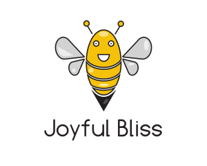 Happy Cartoon Bee logo design