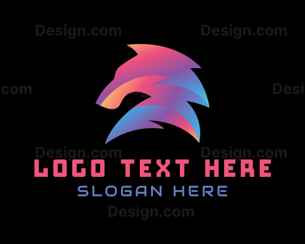 Abstract Wolf Animal Logo