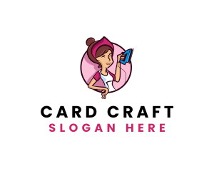 Flat Iron Maid Lady logo design