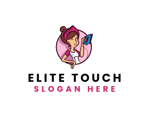 Flat Iron Maid Lady logo design