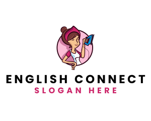 Flat Iron Maid Lady logo design