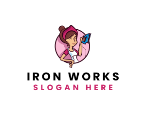Flat Iron Maid Lady logo