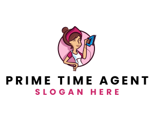 Flat Iron Maid Lady logo design