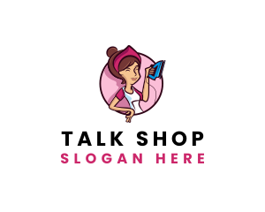 Flat Iron Maid Lady logo design