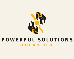 Hand Power Source logo design