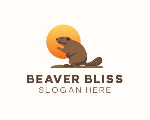 Wild Beaver Animal logo