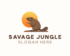 Wild Beaver Animal logo design