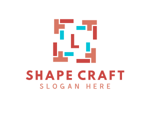 Colorful Shape Frame Lettermark logo design