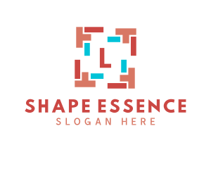 Colorful Shape Frame Lettermark logo