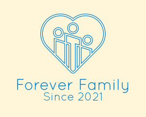Minimalist Family Heart  logo design