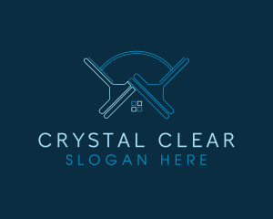 House Squeegee Cleaner logo design