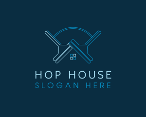 House Squeegee Cleaner logo design