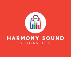 Sound System Shopping Bag logo design