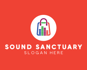 Sound System Shopping Bag logo design