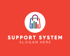 Sound System Shopping Bag logo design