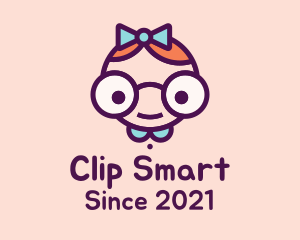 Smart Girl Cartoon logo design