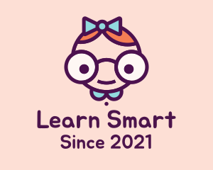 Smart Girl Cartoon logo design