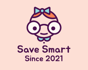 Smart Girl Cartoon logo design