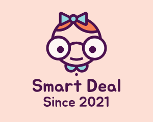 Smart Girl Cartoon logo design