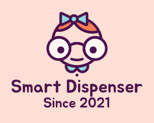 Smart Girl Cartoon logo design