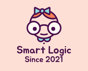 Smart Girl Cartoon logo design