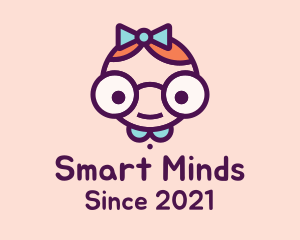 Smart Girl Cartoon logo design