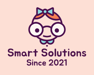 Smart Girl Cartoon logo design