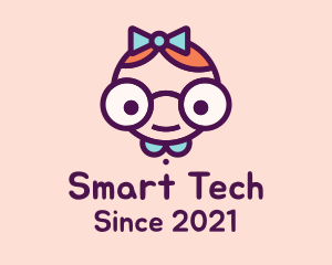 Smart Girl Cartoon logo design