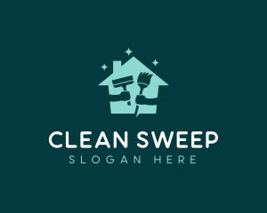 Sparkling House Cleaning Products logo design