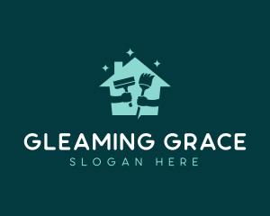 Sparkling House Cleaning Products logo design