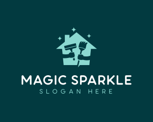 Sparkling House Cleaning Products logo design