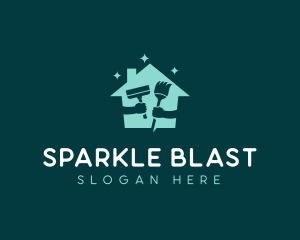 Sparkling House Cleaning Products logo design