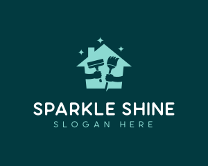 Sparkling House Cleaning Products logo design