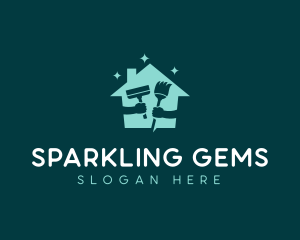 Sparkling House Cleaning Products logo design