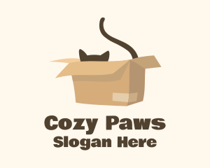 Cat Carboard Box logo design