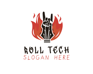 Rock and Roll Guitar Concert logo design