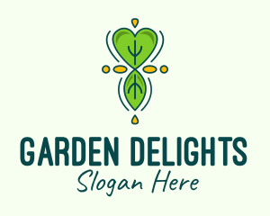 Green Gardening Leaf logo design