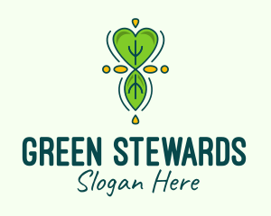 Green Gardening Leaf logo design