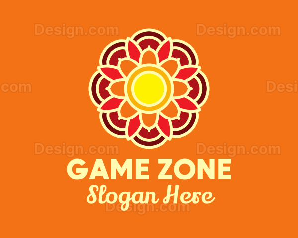 Orange Lotus Flower Logo