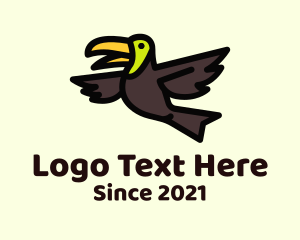 Flying Toucan Bird logo