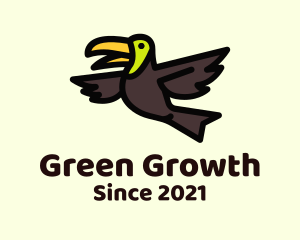 Flying Toucan Bird logo