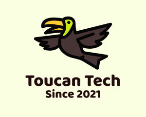 Flying Toucan Bird logo design