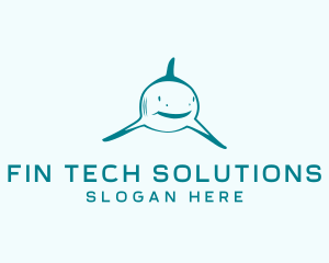 Fishing Shark Aquarium  logo design