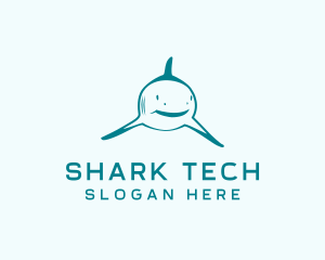 Fishing Shark Aquarium  logo design