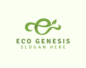 Natural Organic Letter E logo design