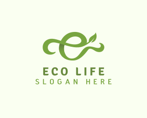 Natural Organic Letter E logo design