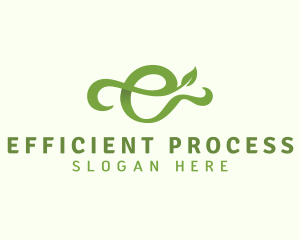 Natural Organic Letter E logo design