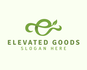 Natural Organic Letter E logo design